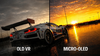 Micro-OLED for Sim Racing: What Actually Changes at Night and in the Rain
